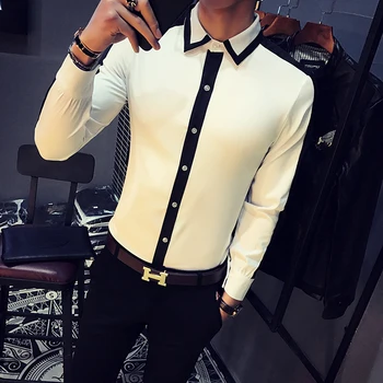 High Quality Men Shirt 2019 Spring Slim Fit Contrast Color Tuxedo Shirt Long Sleeve Simple Business Social Shirts Dress 2XL-S
High Quality Men Shirt 2019 Spring Slim Fit Contrast Color Tuxedo Shirt Long Sleeve Simple Business Social Shirts Dress 2XL-S