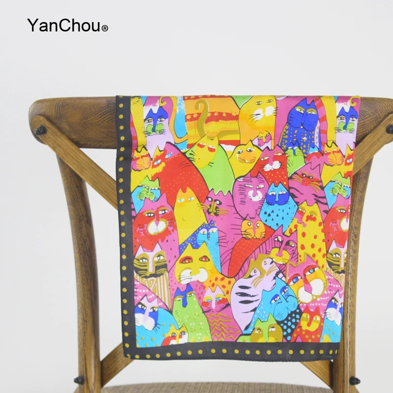 Luxury Animal Square Silk Kerchief For Woman Cat Print Neck Scarfs Foulard Cheveux Woman Multicolor Kerchief 50cm
Luxury Animal Square Silk Kerchief For Woman Cat Print Neck Scarfs Foulard Cheveux Woman Multicolor Kerchief 50cm