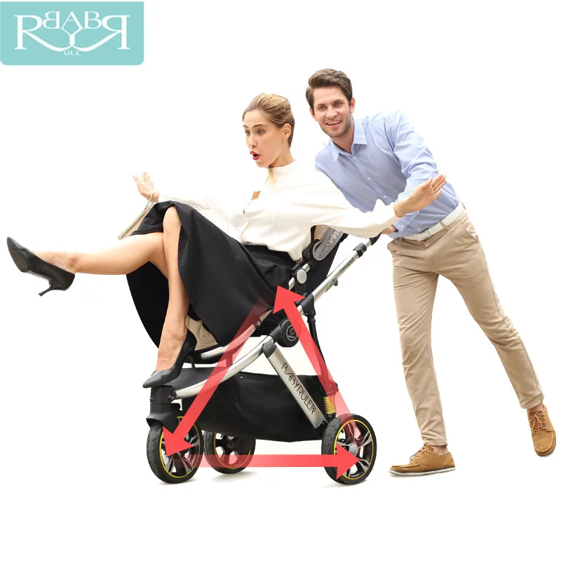 

Baby Stroller Foldable Portable High-chair Strollers Baby Carriage For Newborns Three-wheeled High View Pram