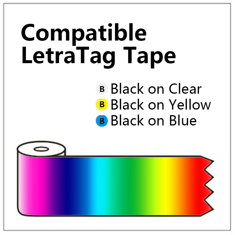 Dymo 91202/ 91203 / 91204 12mm Printer Plastic Label Tapes YD 91208 Compatible letraTag Tape Machine Refill Roll Ribbon Tape
Dymo 91202/ 91203 / 91204 12mm Printer Plastic Label Tapes YD 91208 Compatible letraTag Tape Machine Refill Roll Ribbon Tape