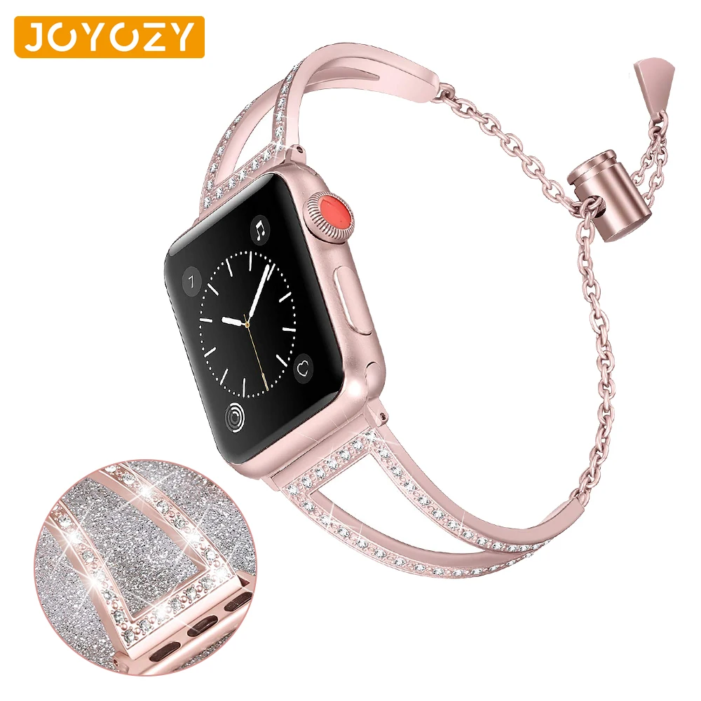 Joyozy for apple watch band women Diamond Band for apple watch starp 38mm/40mm/42mm/44mm stainless steel Wristband
Joyozy for apple watch band women Diamond Band for apple watch starp 38mm/40mm/42mm/44mm stainless steel Wristband