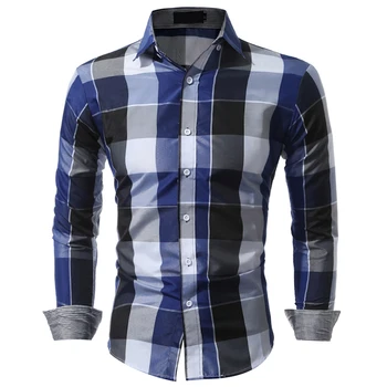 2019 Summer Fashion New Men's Casual Long Sleeve Plaid Shirt / Men's Slim Cotton Shirt Tops 
2019 Summer Fashion New Men's Casual Long Sleeve Plaid Shirt / Men's Slim Cotton Shirt Tops