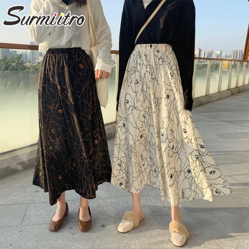 Surmiitro Long Maxi Print Chiffon Skirt Women 2019 Spring Summer Fashion Korean Elegant High Waist Pleated Sun Skirt Female
Surmiitro Long Maxi Print Chiffon Skirt Women 2019 Spring Summer Fashion Korean Elegant High Waist Pleated Sun Skirt Female