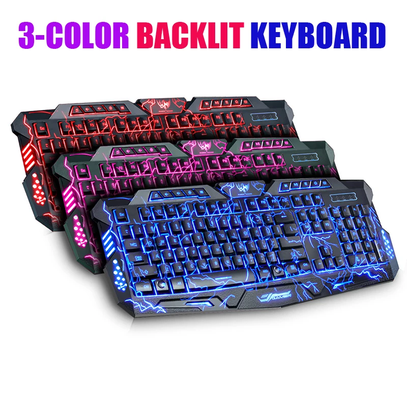 3 color backlit gaming keyboard switchable computer laptop USB wired backlight led gamer keyboard crackle design
3 color backlit gaming keyboard switchable computer laptop USB wired backlight led gamer keyboard crackle design