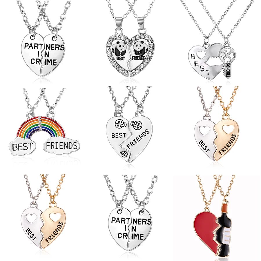 2pcs Best Friends Pendant Necklace Rainbow Broken Heart Necklace Panda Heart Key Couples Paired Necklaces Lovers Valentine's Gif
2pcs Best Friends Pendant Necklace Rainbow Broken Heart Necklace Panda Heart Key Couples Paired Necklaces Lovers Valentine's Gif