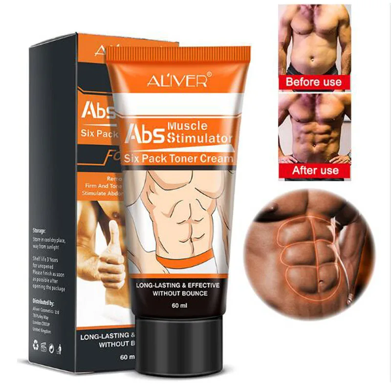 ALIVER Powerful Body Cream Hormones Men Muscle Strong Anti Cellulite Burning Cream Slimming Gel For Abdominals Muscle