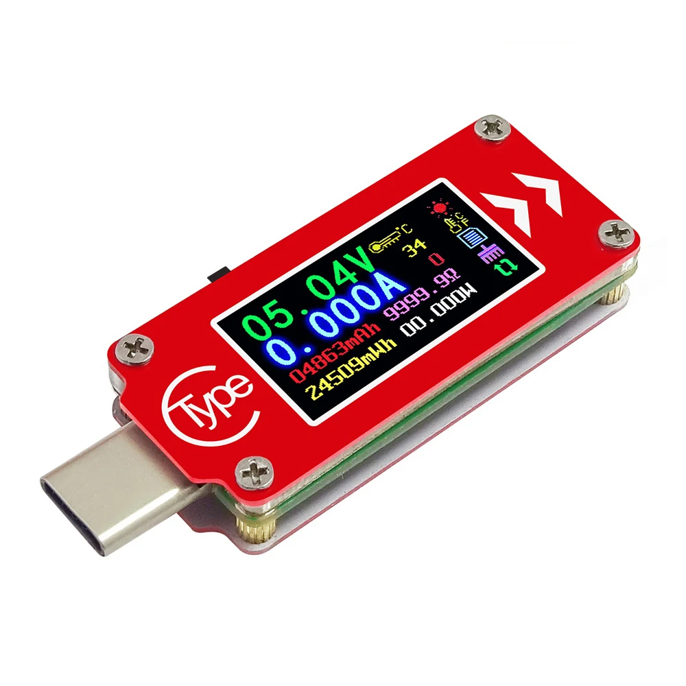 TC64 Color Screen PD Fast Charge Fast Test Type-C Voltage Ammeter Capacity Temperature Measurement Tester
TC64 Color Screen PD Fast Charge Fast Test Type-C Voltage Ammeter Capacity Temperature Measurement Tester