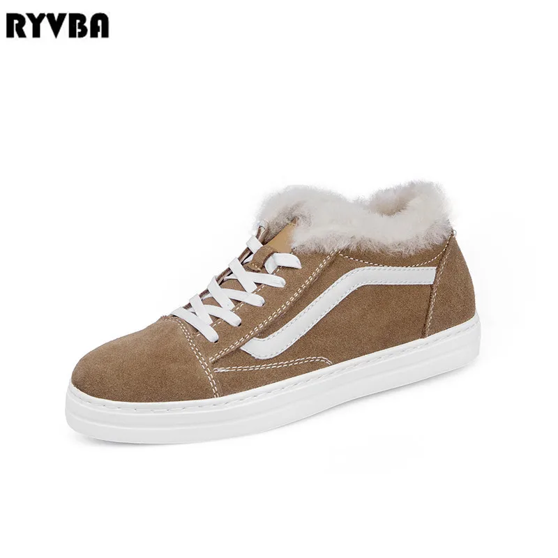 RYVBA women winter warm fur ankle boots woman suede genuine leather snow boots 2018 womens flats ladies flat lace up black shoes
RYVBA women winter warm fur ankle boots woman suede genuine leather snow boots 2018 womens flats ladies flat lace up black shoes