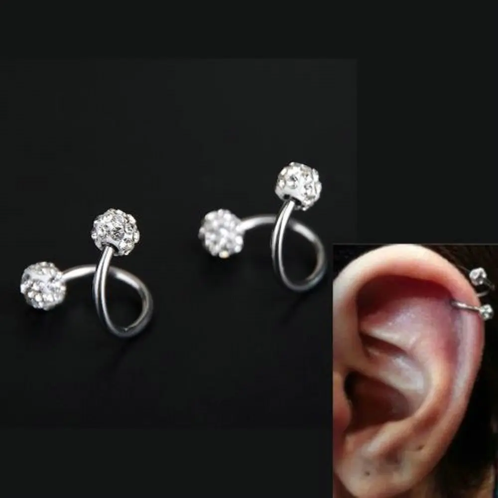 1 PC Stainless Steel Ear Piercing Crystal Twist Spiral Tragus Helix Cartilage Stud Earrings Piercing Body Jewelry
1 PC Stainless Steel Ear Piercing Crystal Twist Spiral Tragus Helix Cartilage Stud Earrings Piercing Body Jewelry