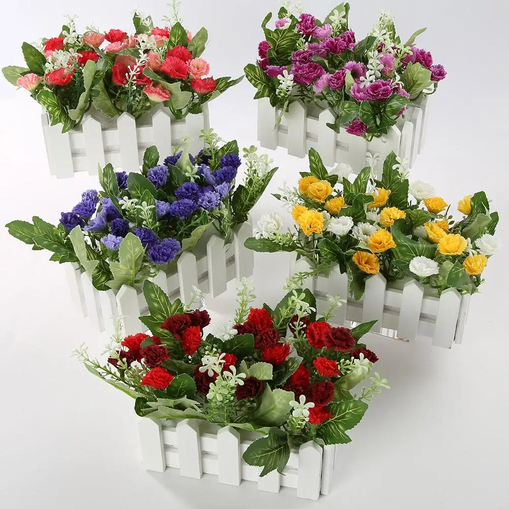 1 Bouquet Simulation Artificial Carnation Flower Small Potted Fake Plant With White Picket Fence Wedding Party Floral Decor
1 Bouquet Simulation Artificial Carnation Flower Small Potted Fake Plant With White Picket Fence Wedding Party Floral Decor