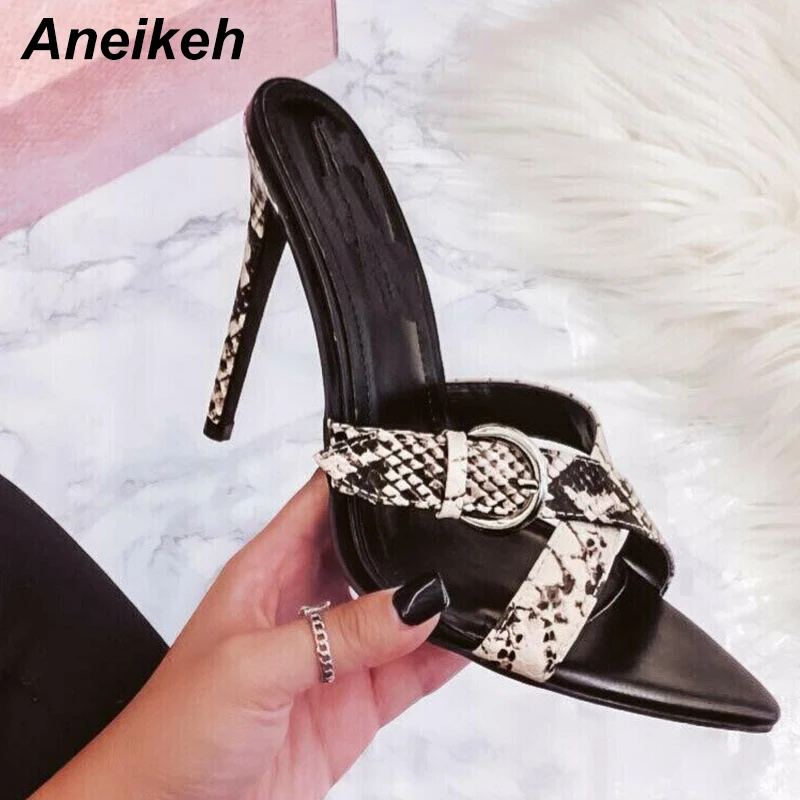 Aneikeh 2019 Sexy NEW Heels Women Sandals PU Pointed Toe Slip-On High Heels Summer Sandals Slippers Pumps Shoes Size 35-40
Aneikeh 2019 Sexy NEW Heels Women Sandals PU Pointed Toe Slip-On High Heels Summer Sandals Slippers Pumps Shoes Size 35-40