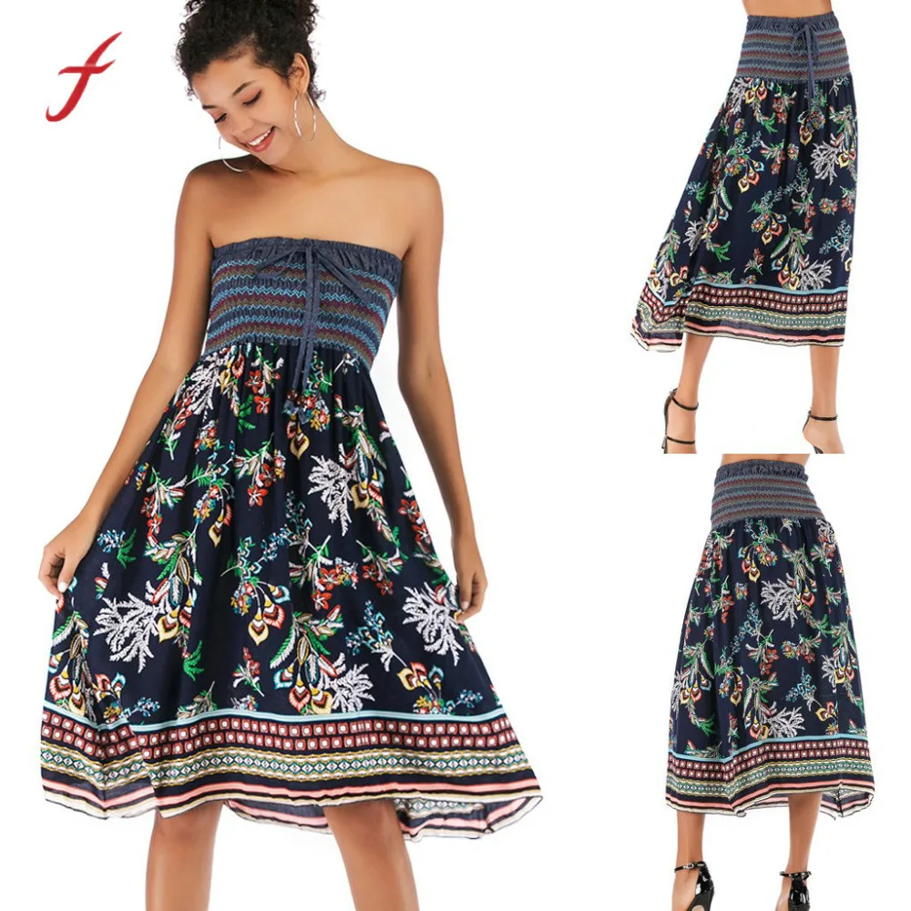 Feitong Bohemian Dress Vestidos Women Two Ways Of Wearing Sexy Slim Fit Tube Top Floral Printing Casual Beach Dress Vestidos
Feitong Bohemian Dress Vestidos Women Two Ways Of Wearing Sexy Slim Fit Tube Top Floral Printing Casual Beach Dress Vestidos