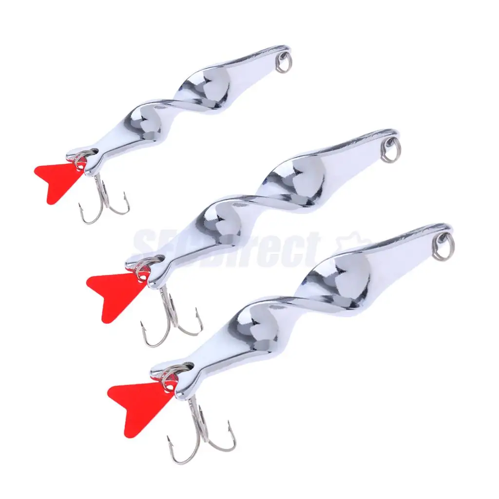 3pcs Fishing Sequins Lure Metal Spoons Hard Baits Spinner Lure Twist Lure Bass Crankbaits