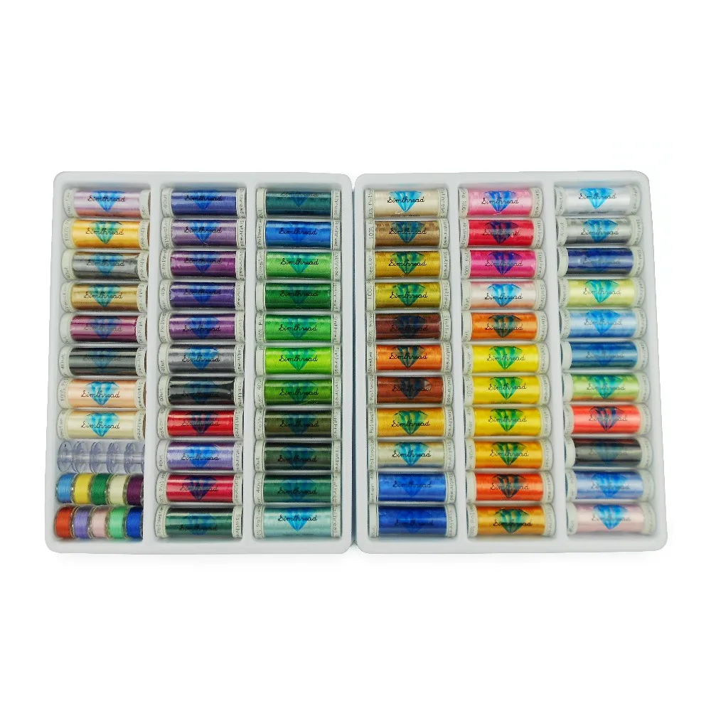 63 Polyester Computer Machine Embroidery Thread Filamnet Polyester 200 Meters *63 Asssorted Colors , High Strength ,Super Sheen
63 Polyester Computer Machine Embroidery Thread Filamnet Polyester 200 Meters *63 Asssorted Colors , High Strength ,Super Sheen