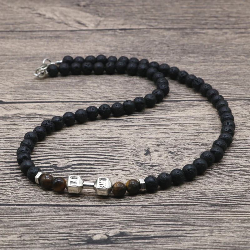 2019 Natural Lava Stone Dumbbell Necklace Men Bodybuilding Gym Barbell Chocker Necklace Fitness Jewelry Gift For Him SU-13
2019 Natural Lava Stone Dumbbell Necklace Men Bodybuilding Gym Barbell Chocker Necklace Fitness Jewelry Gift For Him SU-13