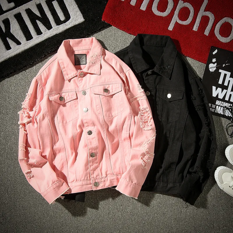 Red White Black Pink Short Length Ripped Denim Jackets Men Fashion Casual Cotton Jean Coats Hip Hop Streetwear 4XL 5XL
Red White Black Pink Short Length Ripped Denim Jackets Men Fashion Casual Cotton Jean Coats Hip Hop Streetwear 4XL 5XL