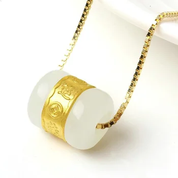 Drop Shipping Hetian Jade Transfer Beads Pendant Gold Jade LuLuTong Necklace Lucky Amulet Lovers Jewelry For Men Women Gift
Drop Shipping Hetian Jade Transfer Beads Pendant Gold Jade LuLuTong Necklace Lucky Amulet Lovers Jewelry For Men Women Gift