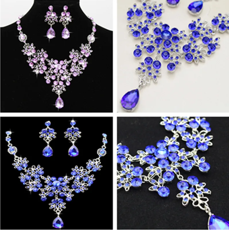 Women Wedding Bridal Jewelry Set White/Royal Blue/Purple Color Rhinestone Wedding Jewelry Erarring Necklace Set
Women Wedding Bridal Jewelry Set White/Royal Blue/Purple Color Rhinestone Wedding Jewelry Erarring Necklace Set