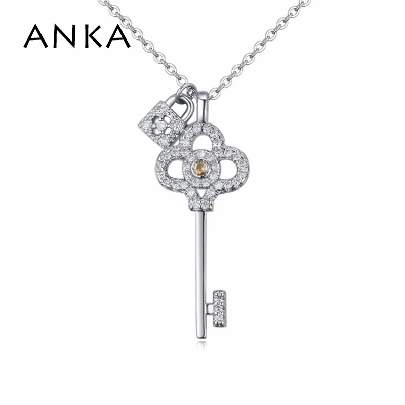 ANKA romantic love key and lock white zircon pendants necklaces girl women fine jewelry luxury fashion chains necklace #126297
ANKA romantic love key and lock white zircon pendants necklaces girl women fine jewelry luxury fashion chains necklace #126297