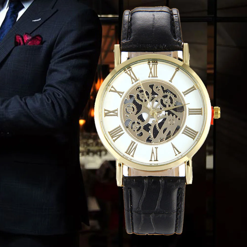 Fashion Luxury men Leather Watch Hollow Dial Analog Quartz Wrist Watch relogio masculino erkek kol saati reloj hombre clock male
Fashion Luxury men Leather Watch Hollow Dial Analog Quartz Wrist Watch relogio masculino erkek kol saati reloj hombre clock male