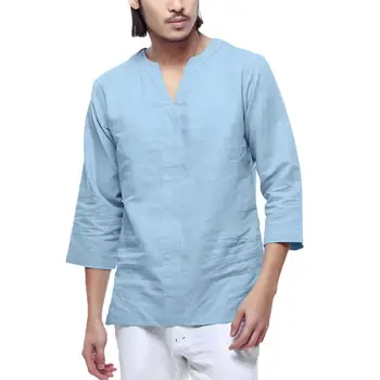 Summer Men Baggy Shirt Hemden Herren Cotton Linen Retro Stand Collar Solid Color Button Loose Casual Shirts Blouse Chemise Homme
Summer Men Baggy Shirt Hemden Herren Cotton Linen Retro Stand Collar Solid Color Button Loose Casual Shirts Blouse Chemise Homme