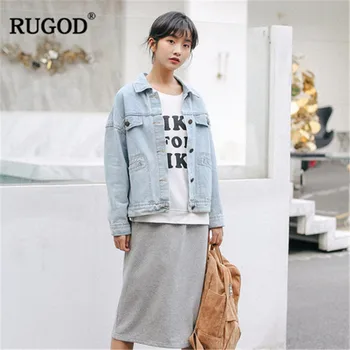 RUGOD New arrive Spring autumn denim women coat single-breasted pocket back tied casual fashion jeans jacket manteau femme
RUGOD New arrive Spring autumn denim women coat single-breasted pocket back tied casual fashion jeans jacket manteau femme