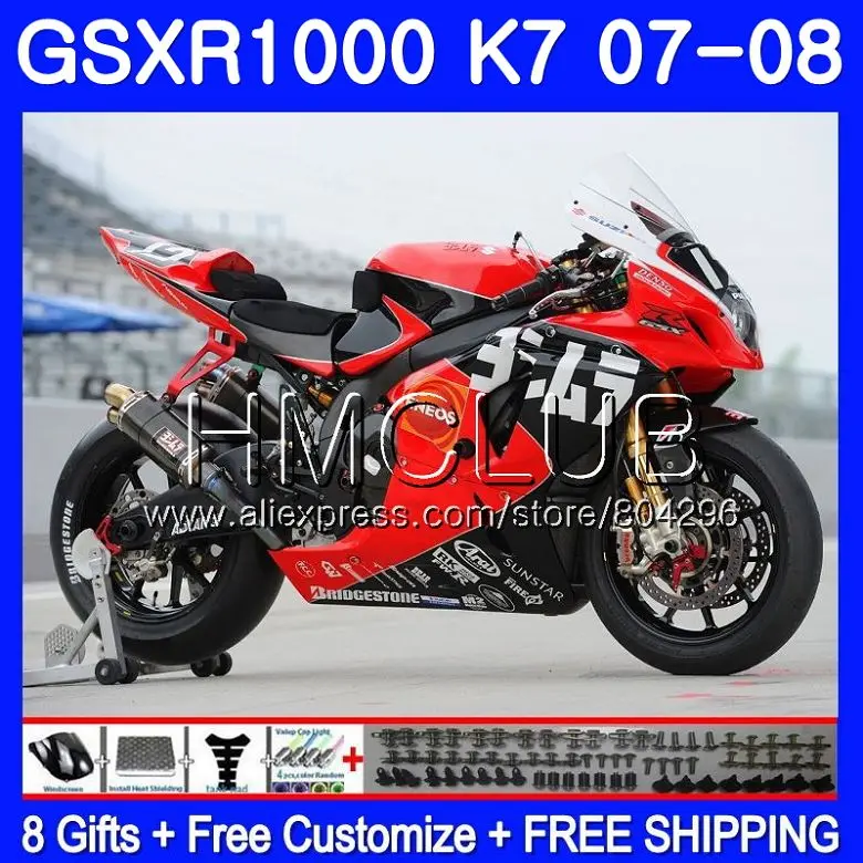 Body For SUZUKI GSXR-1000 K7 GSX-R1000 GSXR 1000 07 08 35HM.4 GSXR1000 07 08 Bodywork GSX R1000 2007 2008 Fairing New red black
Body For SUZUKI GSXR-1000 K7 GSX-R1000 GSXR 1000 07 08 35HM.4 GSXR1000 07 08 Bodywork GSX R1000 2007 2008 Fairing New red black