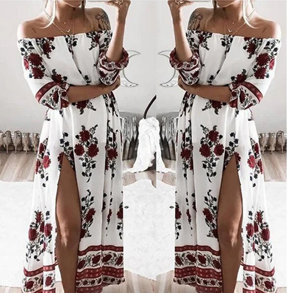 Meihuida 2019 New Women Retro Boho Floral Long Maxi Dress Femenino Summer Slash Neck Beach Sundress Ladies Vestido De Mujer
Meihuida 2019 New Women Retro Boho Floral Long Maxi Dress Femenino Summer Slash Neck Beach Sundress Ladies Vestido De Mujer