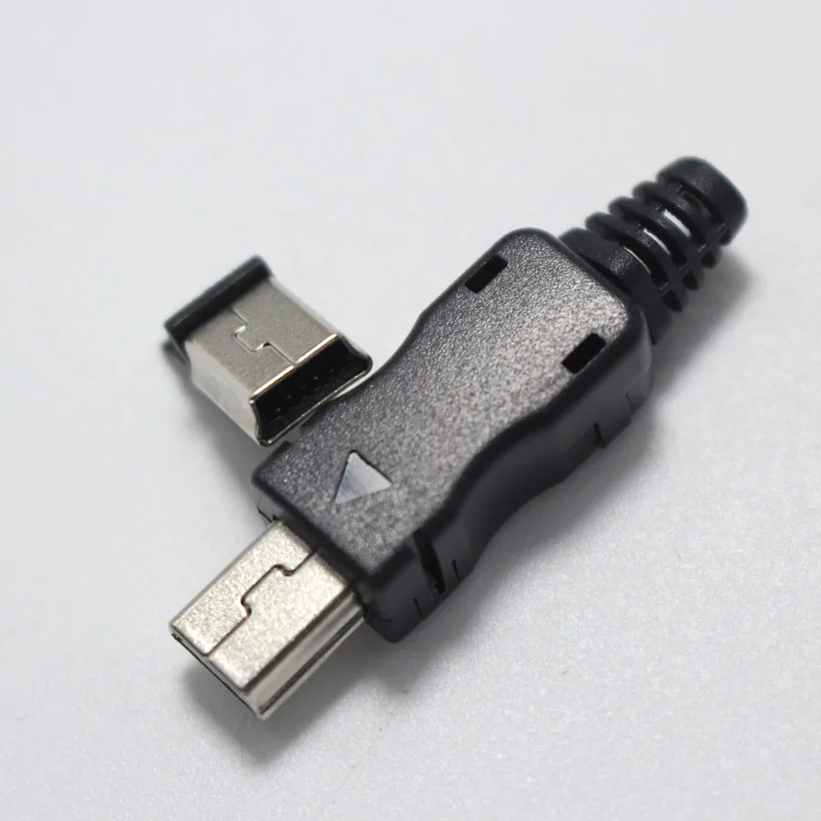 Мини USB 5 Pin T порт 10 комплектов штекер 4 в 1 металлический с пластиковой крышкой $