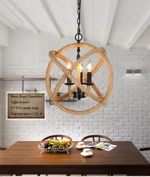 3 Lights E14 Vintage Hemp Rope Iron Pendant Lights American Country Retro Cafe Restaurant Bar Lights Ball EMS free shipping
3 Lights E14 Vintage Hemp Rope Iron Pendant Lights American Country Retro Cafe Restaurant Bar Lights Ball EMS free shipping