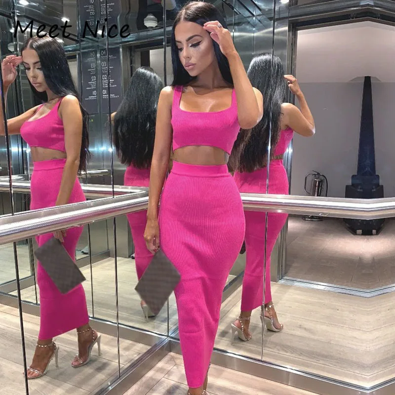 2 Two Piece Set Women's Sets conjunto feminino Women Crop Tops and Skirt Set Sexy Sleeveless Casual Short Top Clubwear 2019
2 Two Piece Set Women's Sets conjunto feminino Women Crop Tops and Skirt Set Sexy Sleeveless Casual Short Top Clubwear 2019