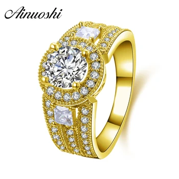 AINUOSHI Luxury 14K Solid Gold Wedding Ring Triple Rows Wide Band 1CT Round Lab Grown Diamond Women Wedding Engagement Halo Ring
AINUOSHI Luxury 14K Solid Gold Wedding Ring Triple Rows Wide Band 1CT Round Lab Grown Diamond Women Wedding Engagement Halo Ring