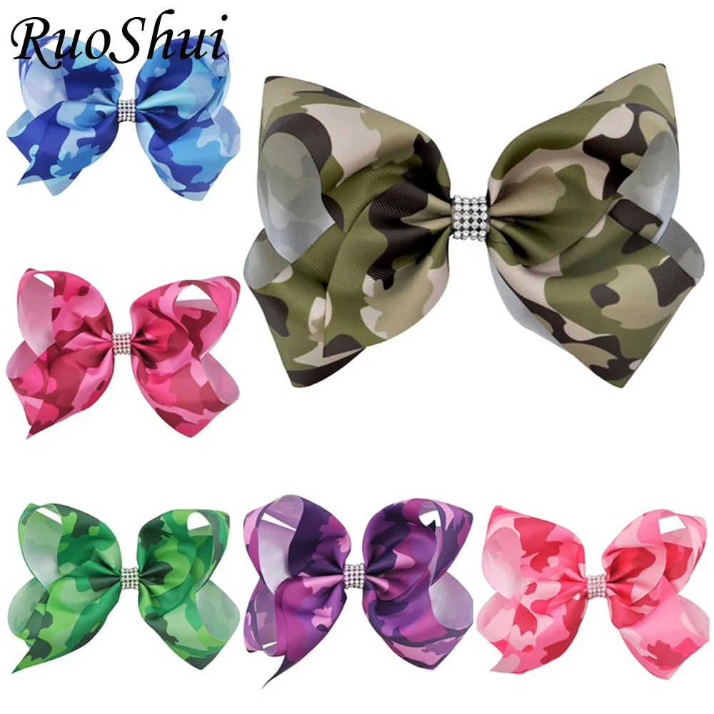 8Inch Large Ribbon Hair Bows Print Camouflage Girls Barrettes Hair Accessories For Women Festival Hair Clip Rhinestone Headdress
8Inch Large Ribbon Hair Bows Print Camouflage Girls Barrettes Hair Accessories For Women Festival Hair Clip Rhinestone Headdress