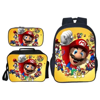 Fashion 3Pcs/set Printing Cartoon Spuer Mario Children School Bags for Boys Shoulder Backpack Students Bookbag Kids Satchel Girl
Fashion 3Pcs/set Printing Cartoon Spuer Mario Children School Bags for Boys Shoulder Backpack Students Bookbag Kids Satchel Girl