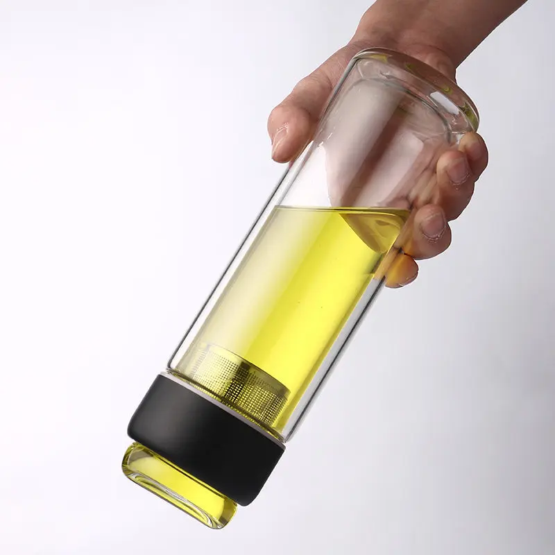 450ML Double Wall Glass Water Bottle Tea And Water Separation Bottle Car Bottle With 304 Stainless Steel Infuser Glass Tea
450ML Double Wall Glass Water Bottle Tea And Water Separation Bottle Car Bottle With 304 Stainless Steel Infuser Glass Tea