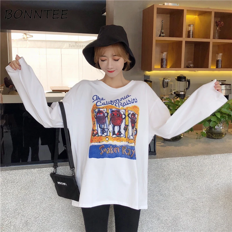 T-shirts BF Cartoon Funny Long Sleeve O-Neck Women Tees Loose Korean Style Lovely Chic Womens T-shirt Fashion Students Casual
T-shirts BF Cartoon Funny Long Sleeve O-Neck Women Tees Loose Korean Style Lovely Chic Womens T-shirt Fashion Students Casual
