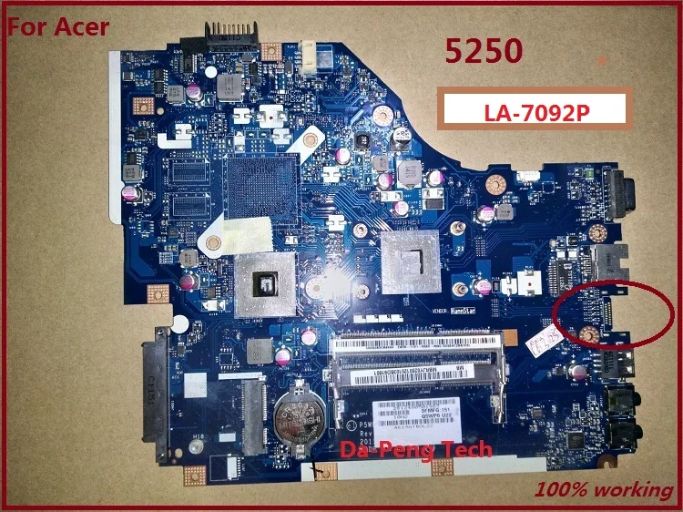 Laptop motherboard for ACER 5250 P5WE6 JE50 LA-7092P without graphics card chips full test 100% working
Laptop motherboard for ACER 5250 P5WE6 JE50 LA-7092P without graphics card chips full test 100% working