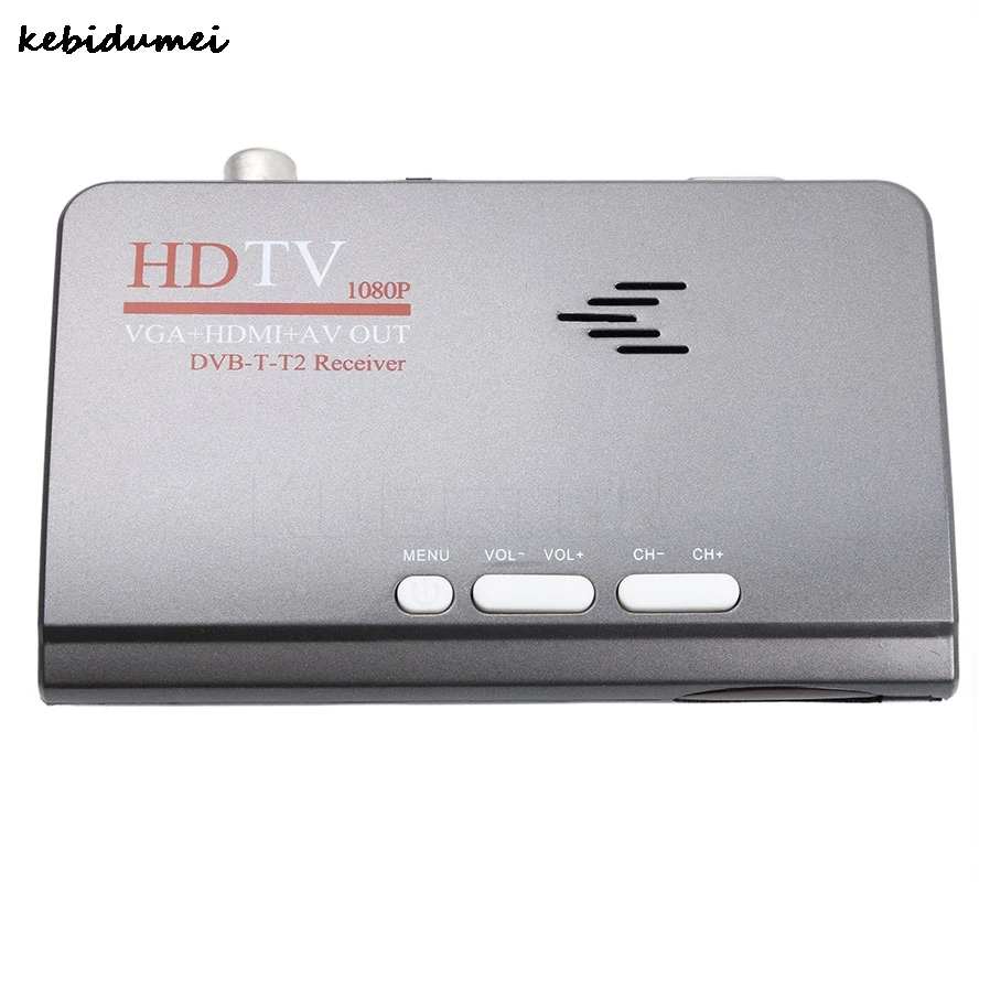 

Kebidumei EU Digital Terrestrial HDMI 1080P DVB-T/T2 TV Box VGA AV CVBS Tuner Receiver With Remote Control HDMI HD 1080P VGA