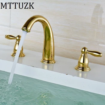 MTTUZK 3 piece Set Faucet Bathroom Mixer Deck Mounted Sink Tap Basin Faucet Set Ceramic Copper Faucet Golden Finish Mixer Tap
MTTUZK 3 piece Set Faucet Bathroom Mixer Deck Mounted Sink Tap Basin Faucet Set Ceramic Copper Faucet Golden Finish Mixer Tap