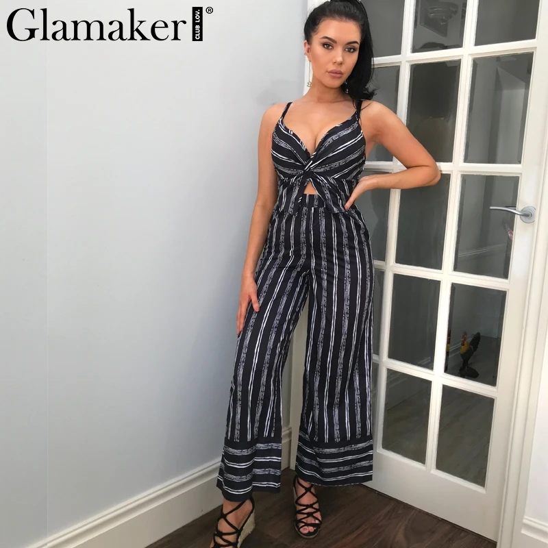 Glamaker Striped print pleated off shoulder two-piece suit long jumpsuit Women wide leg pants Office lady sexy casual overalls
Glamaker Striped print pleated off shoulder two-piece suit long jumpsuit Women wide leg pants Office lady sexy casual overalls
