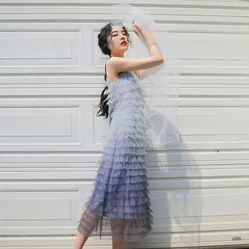 Blue Gradient Spaghetti Strap Midi Dress Mesh V-Neck Sundress Women Summer Casual Party Beach Vestidos Dresses
Blue Gradient Spaghetti Strap Midi Dress Mesh V-Neck Sundress Women Summer Casual Party Beach Vestidos Dresses