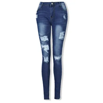 Fashion new Women ladies high waisted denim pants solid skinny ripped holes pencil Jeans denim long pants Trousers
Fashion new Women ladies high waisted denim pants solid skinny ripped holes pencil Jeans denim long pants Trousers