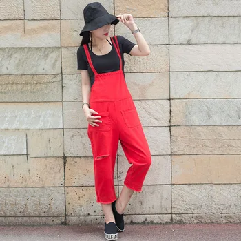 Suspenders Bib Denim Overalls Women Baggy Red Jeans jumpsuits Harajuku Ripped Hip hop Distrressed cowboy Harem Rompers L18-017
Suspenders Bib Denim Overalls Women Baggy Red Jeans jumpsuits Harajuku Ripped Hip hop Distrressed cowboy Harem Rompers L18-017
