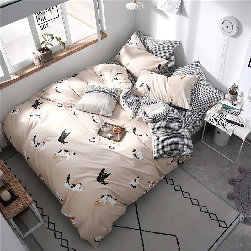 Cartoon Yellow Cat Pattern Cotton Bedding Set Queen King Size 3/4Pcs Duvet Cover Bed Sheet Set Fitted Sheet Parure De Lit
Cartoon Yellow Cat Pattern Cotton Bedding Set Queen King Size 3/4Pcs Duvet Cover Bed Sheet Set Fitted Sheet Parure De Lit