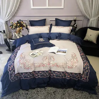 Embroidery Egyptian Cotton Luxury Bedding Set King size Queen Bed set Flat Bed Sheet set Duvet Cover Fitted sheet parure de lit
Embroidery Egyptian Cotton Luxury Bedding Set King size Queen Bed set Flat Bed Sheet set Duvet Cover Fitted sheet parure de lit