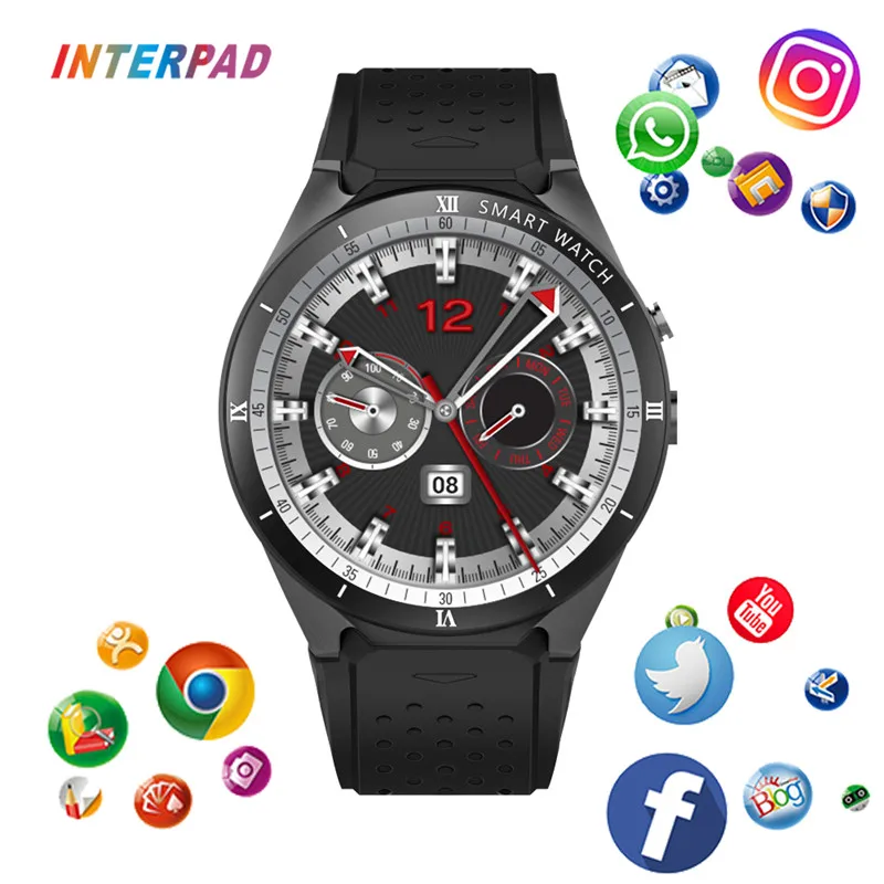 Interpad Android 7.0 Smart Watch Men Wristwatch 1GB RAM 16GB ROM GPS WIFI Smartwatch for Samsung iPhone Gear S3 PK Microwear H2
Interpad Android 7.0 Smart Watch Men Wristwatch 1GB RAM 16GB ROM GPS WIFI Smartwatch for Samsung iPhone Gear S3 PK Microwear H2