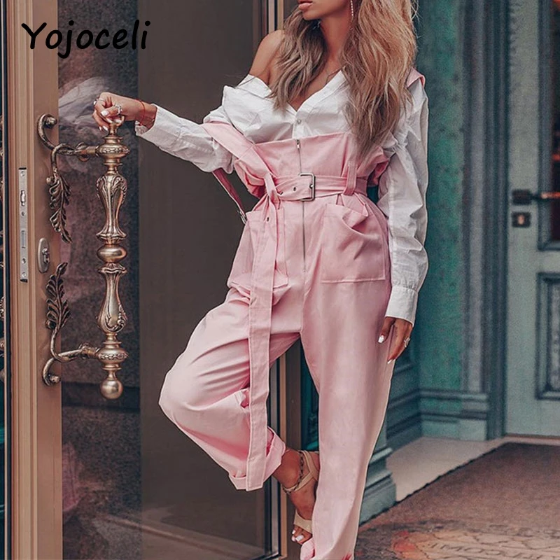 Yojoceli 2018 autumn winter streetwear cool overalls pants pockets belt casual pants bottom emipre waist female trousers pants
Yojoceli 2018 autumn winter streetwear cool overalls pants pockets belt casual pants bottom emipre waist female trousers pants