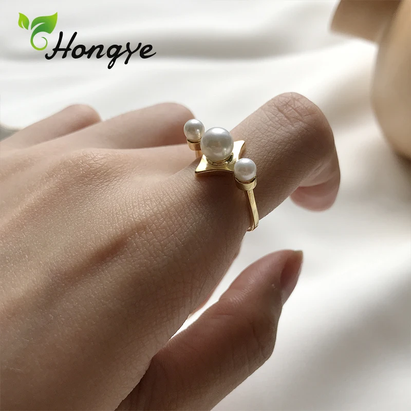 Hongye Fine Women Pearl Rings Gold Color Sterling Silver Finger Accessories Adjustable Beaded Female Jewelry Fashion Ring
Hongye Fine Women Pearl Rings Gold Color Sterling Silver Finger Accessories Adjustable Beaded Female Jewelry Fashion Ring