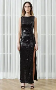 Sexy black dress sequins vestido longo Ankle Length Bridesmaid Dress Prom Dress Wedding Party Dress
Sexy black dress sequins vestido longo Ankle Length Bridesmaid Dress Prom Dress Wedding Party Dress