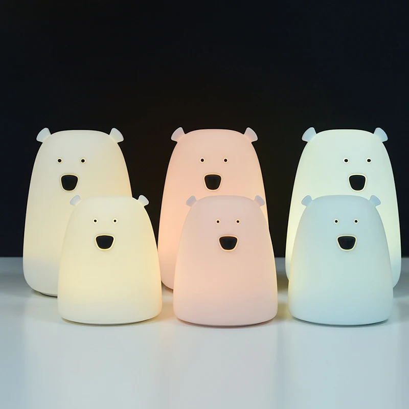 1pc Lovely Silicone Bear LED Night Light Color Changing Night Lamp Bear Color Bedside Light Decoration For Children Kid Toy Gift
1pc Lovely Silicone Bear LED Night Light Color Changing Night Lamp Bear Color Bedside Light Decoration For Children Kid Toy Gift
